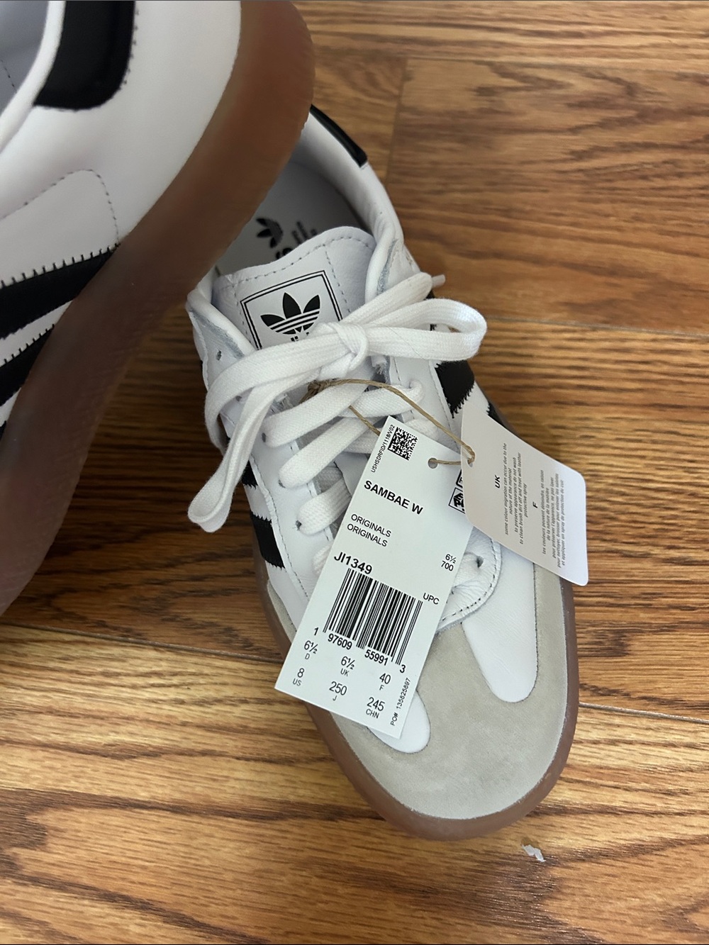 adidas White & Black Retro Gum Sole Sneakers - Picture 2 of 4